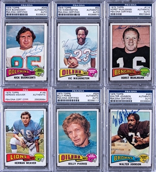 1975 Topps Football Signed Cards Graded Collection (17 Different) Including Buoniconti